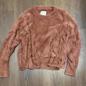 Abercrombie & Fitch Fuzzy Mauve Sweater